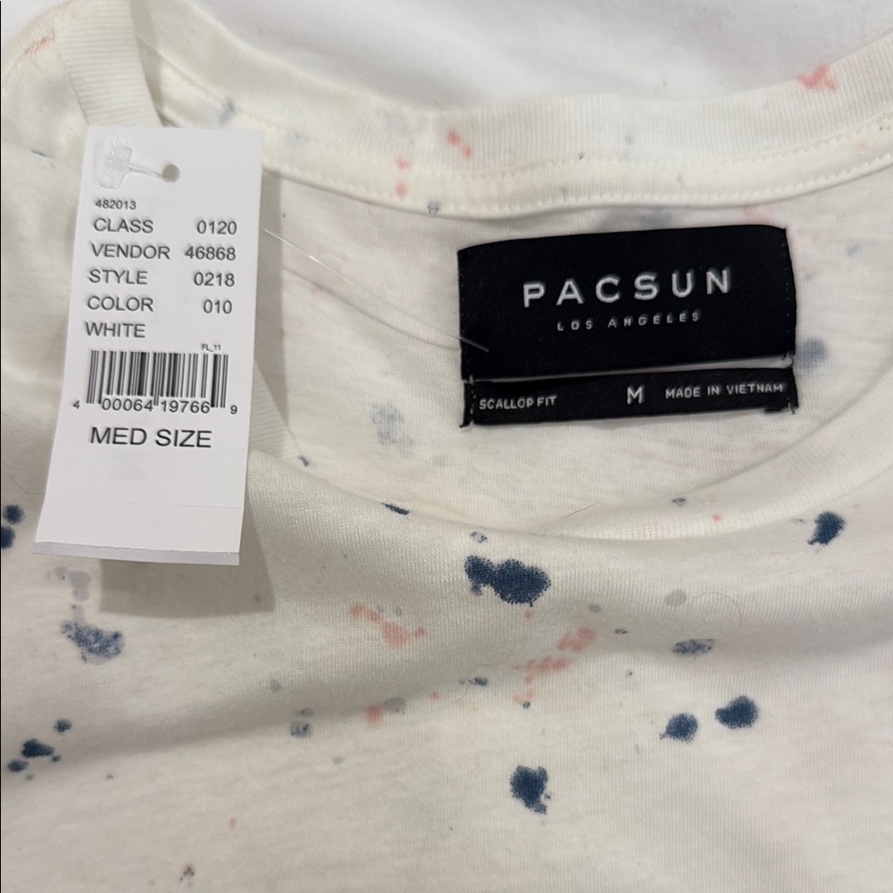 🖤PacSun White T-Shirt with Blue and Pink Accents🖤
